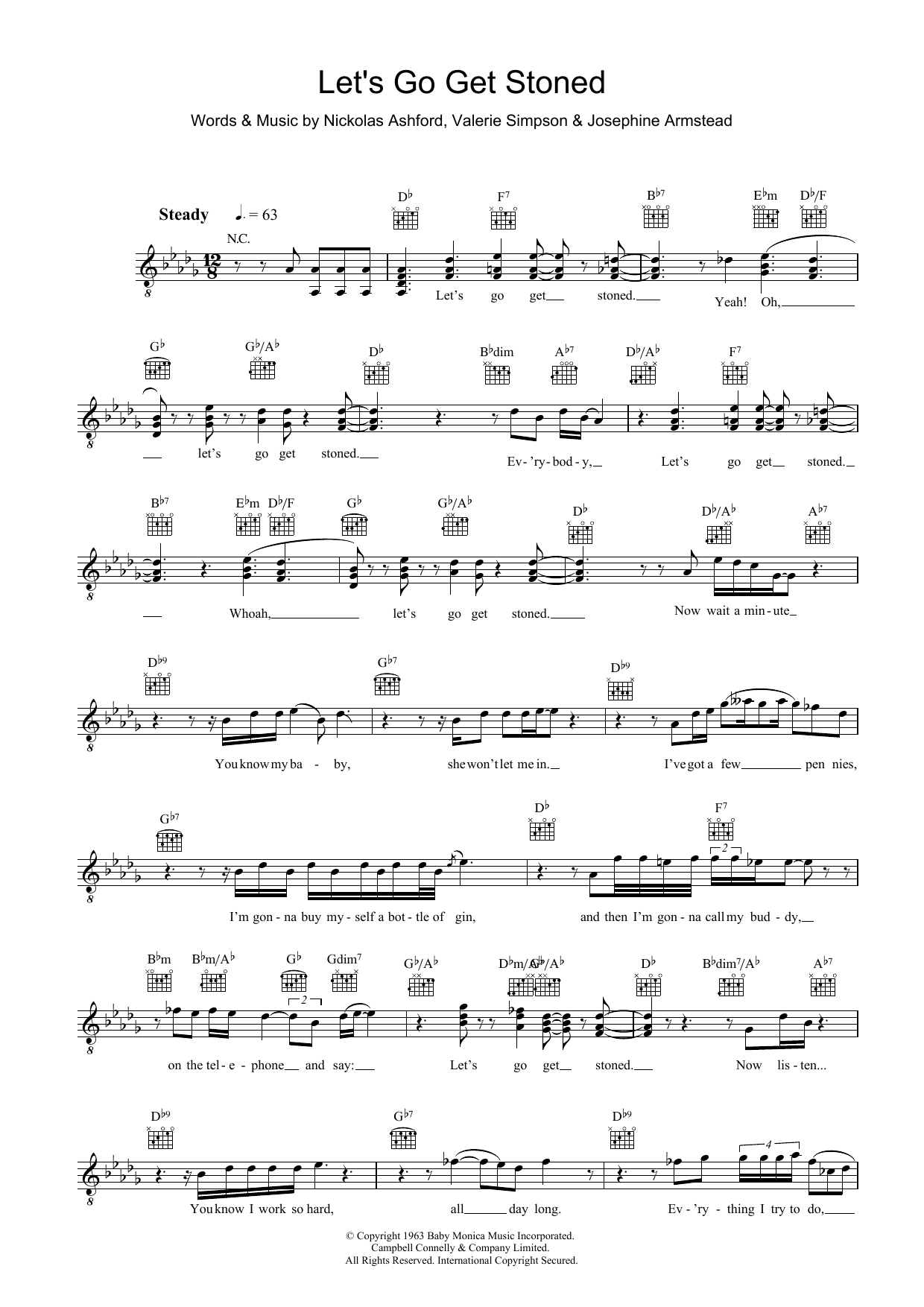Download Ray Charles Let's Go Get Stoned Sheet Music