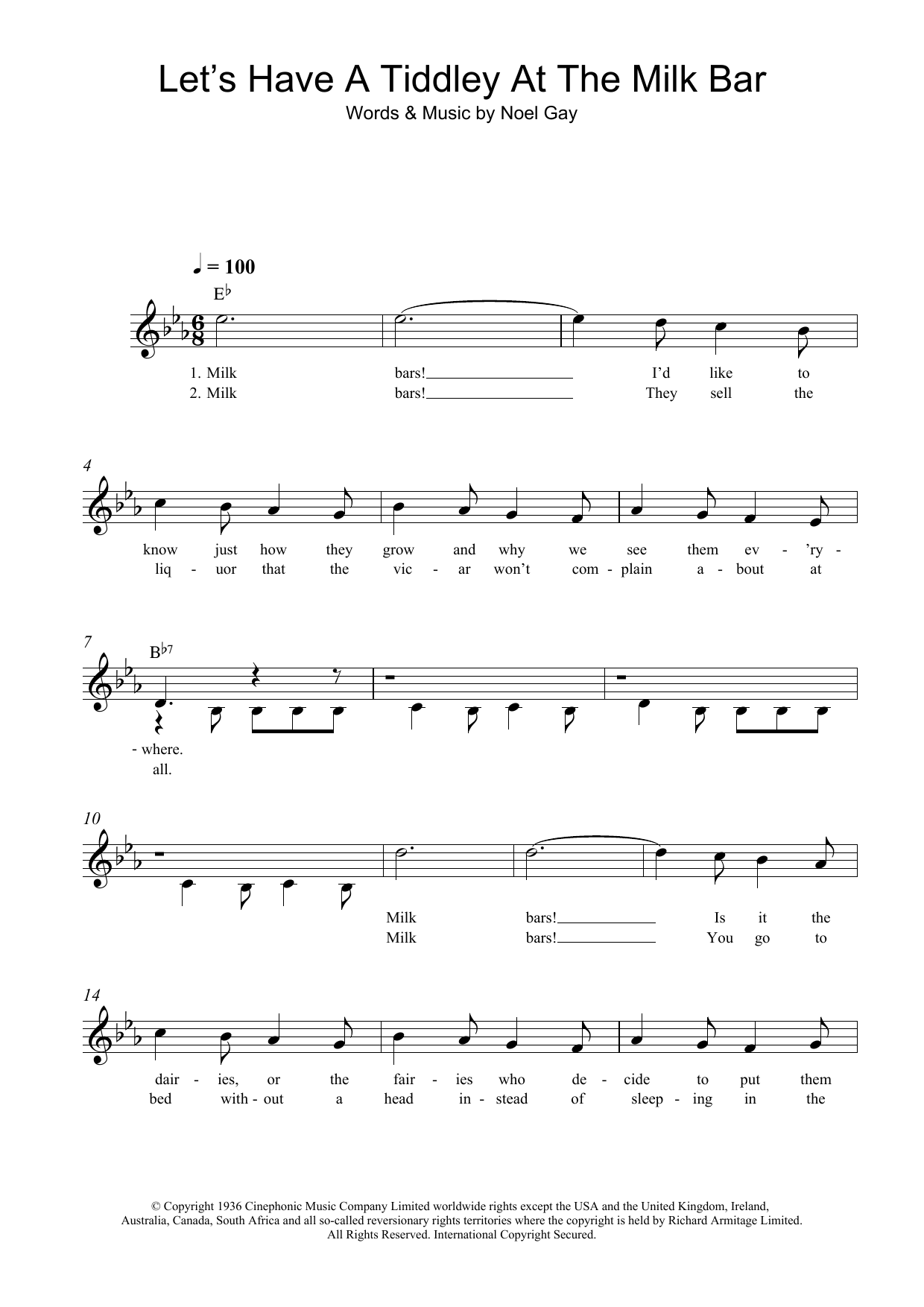 Download Noel Gay Let's Have A Tiddley At The Milk Bar Sheet Music