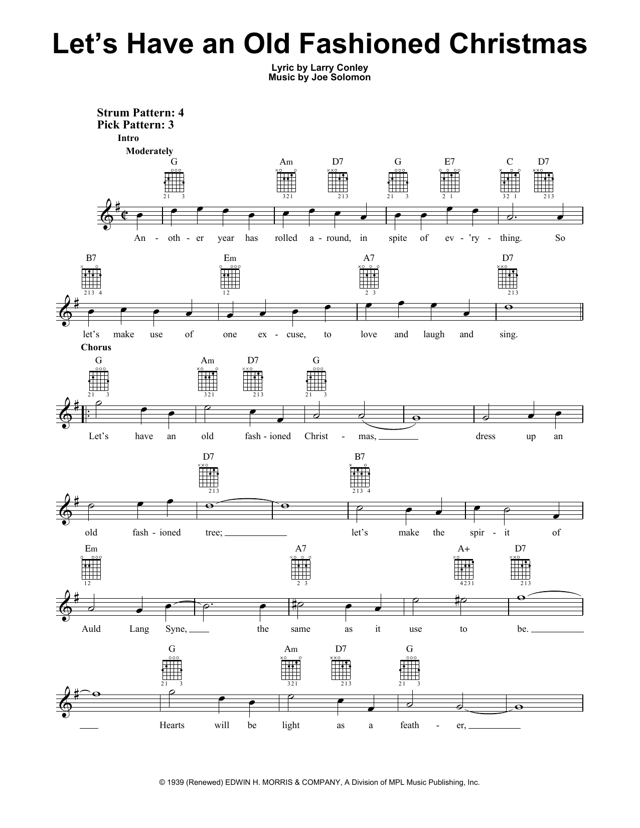 Download Joe Solomon Let's Have An Old Fashioned Christmas Sheet Music