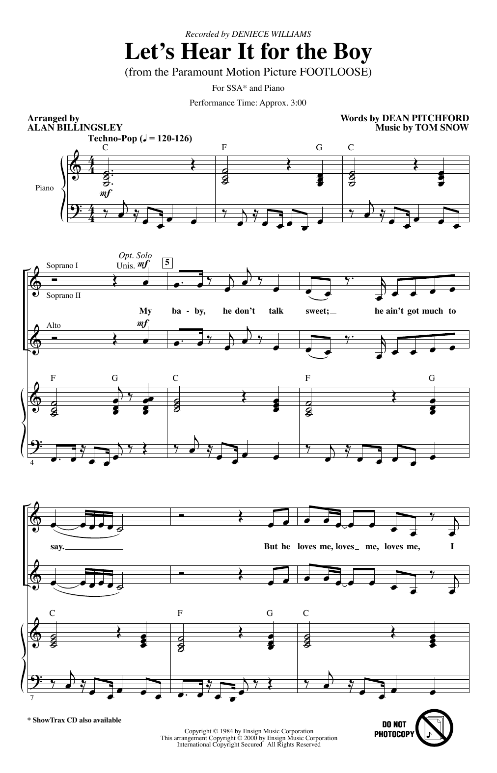 Download Deniece Williams Let's Hear It For The Boy (from Footloo Sheet Music