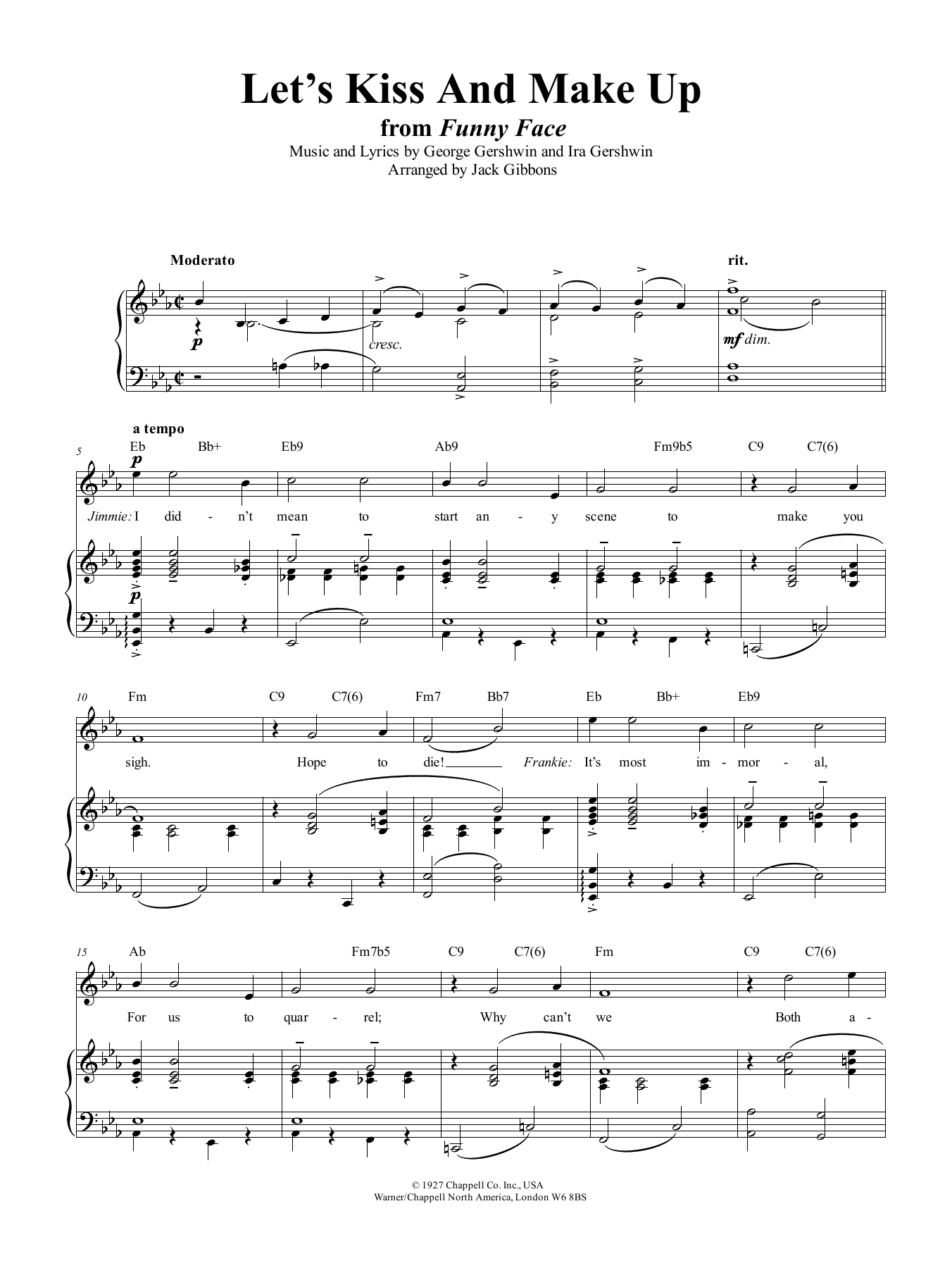 Download George Gershwin Let's Kiss And Make Up Sheet Music