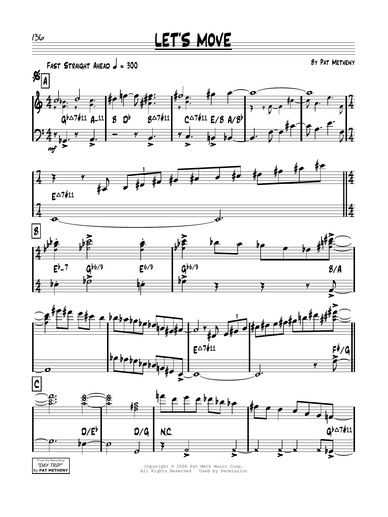 Download Pat Metheny Let's Move Sheet Music