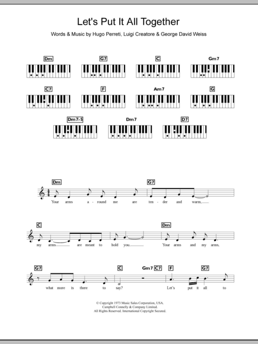 Download The Stylistics Let's Put It All Together Sheet Music