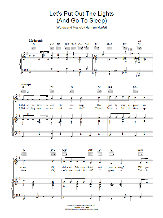 Download Herman Hupfeld Let's Put Out The Lights (And Go To Sle Sheet Music
