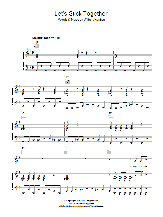 Download Bryan Ferry Let's Stick Together Sheet Music