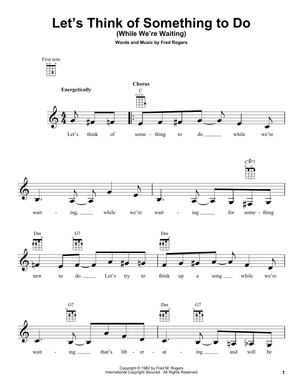 Download Fred Rogers Let's Think Of Something To Do (While W Sheet Music