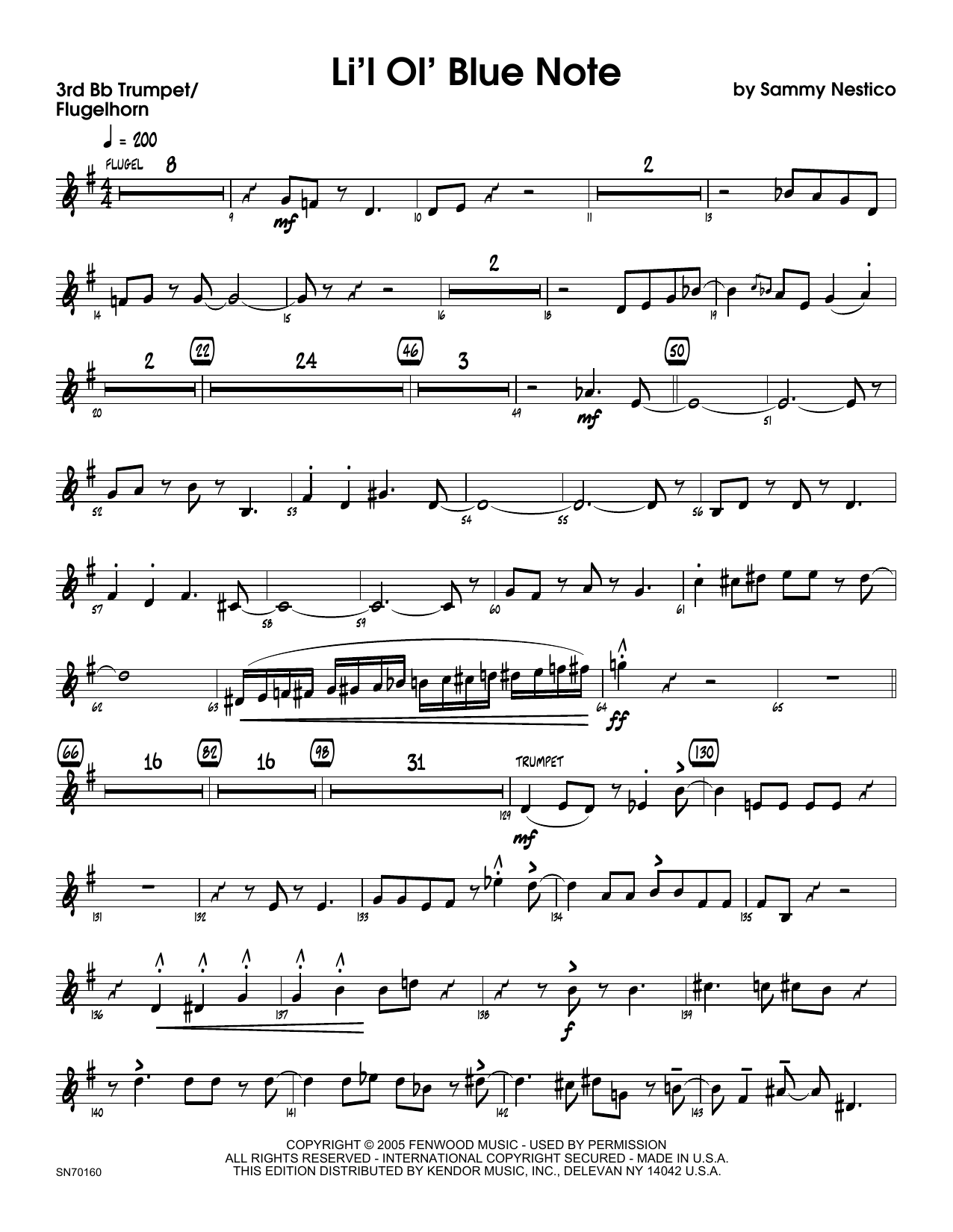 Download Sammy Nestico Li'l Ol' Blue Note - 3rd Bb Trumpet Sheet Music