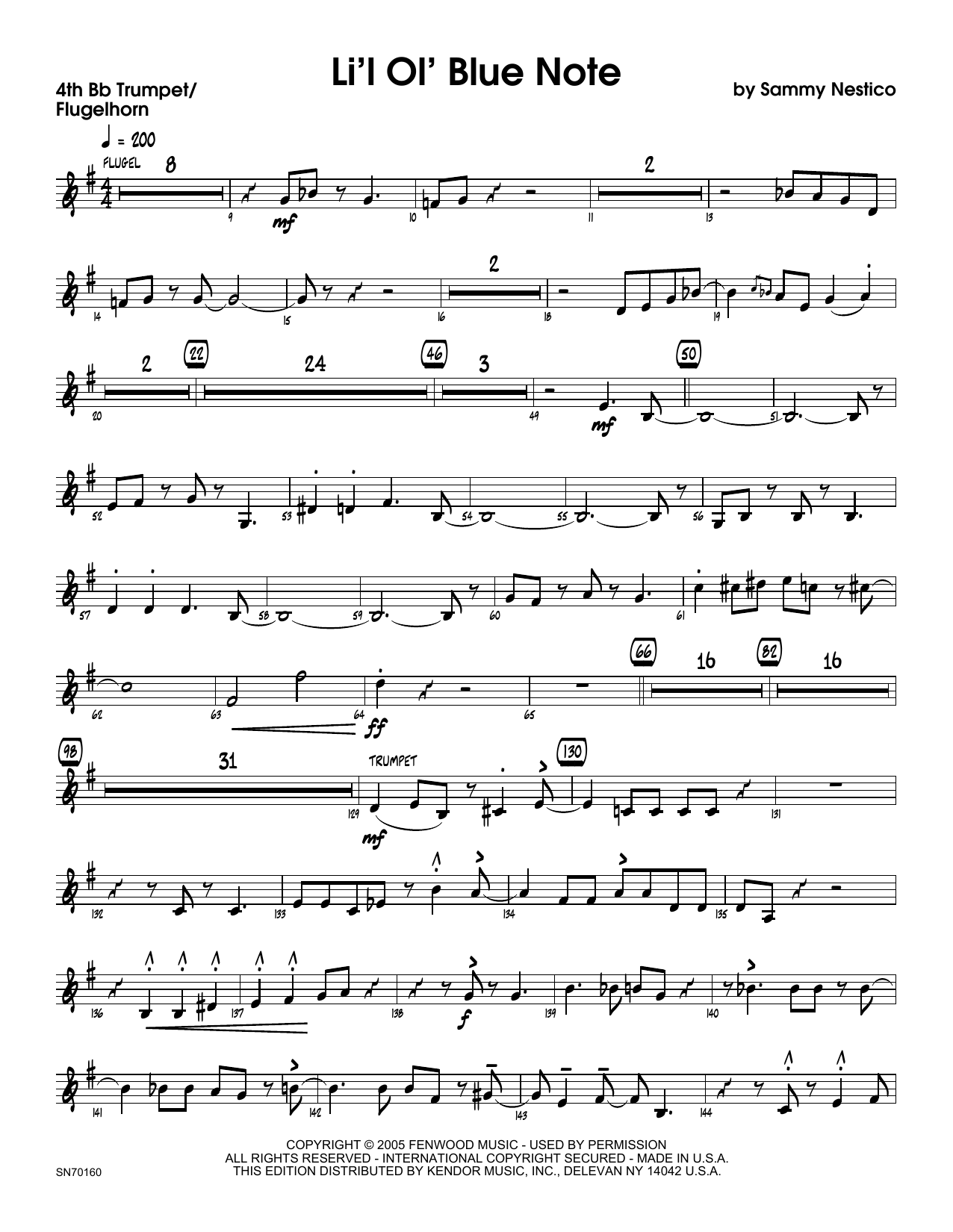 Download Sammy Nestico Li'l Ol' Blue Note - 4th Bb Trumpet Sheet Music