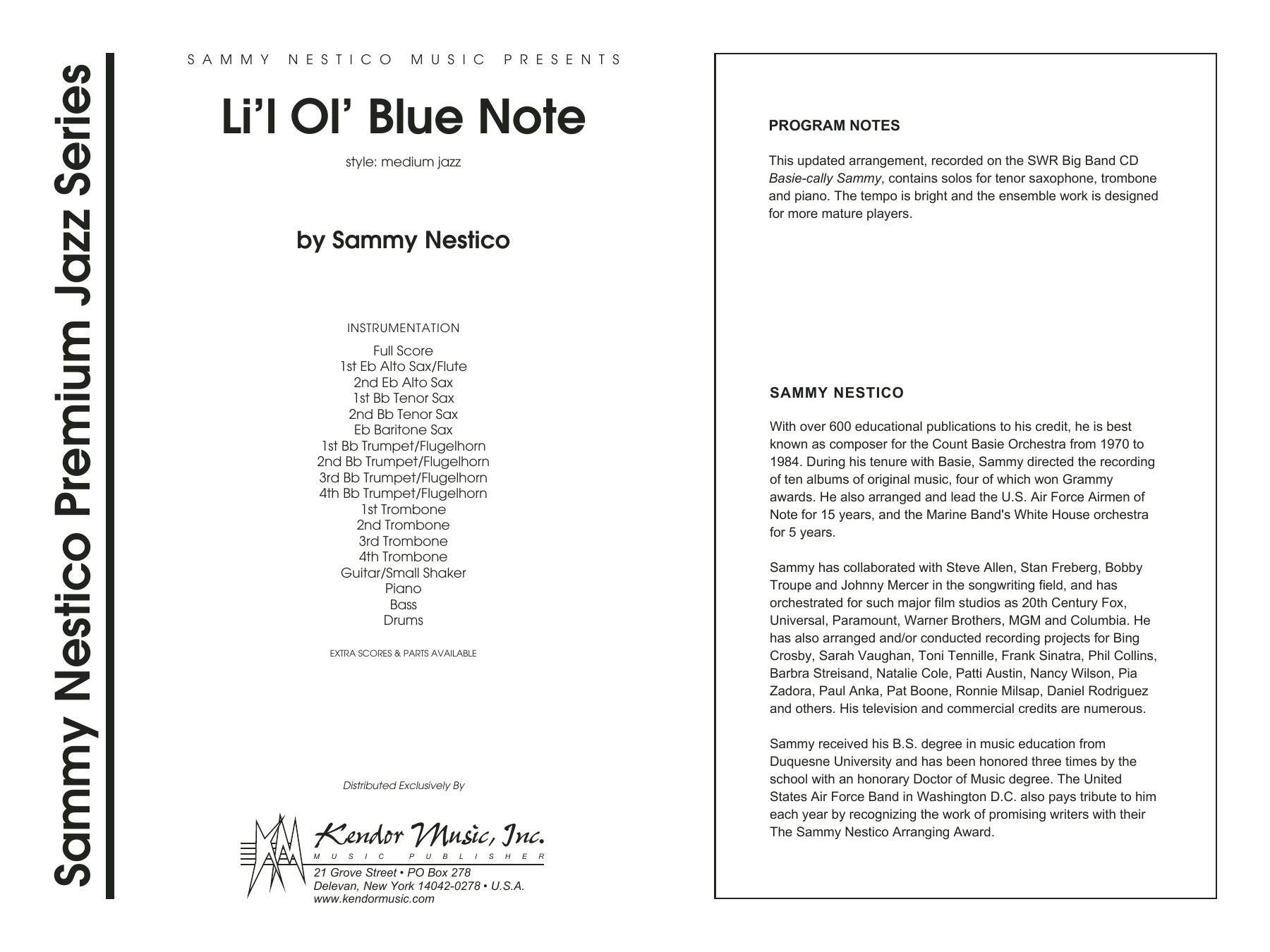 Download Sammy Nestico Li'l Ol' Blue Note - Full Score Sheet Music