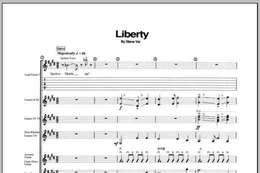 Download Steve Vai Liberty Sheet Music