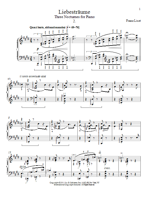 Download Franz Liszt Libestraum No. 2 Sheet Music