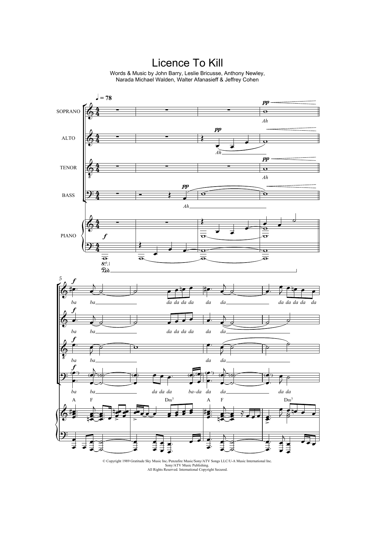 Download Gladys Knight Licence To Kill (arr. Thomas Lydon) Sheet Music