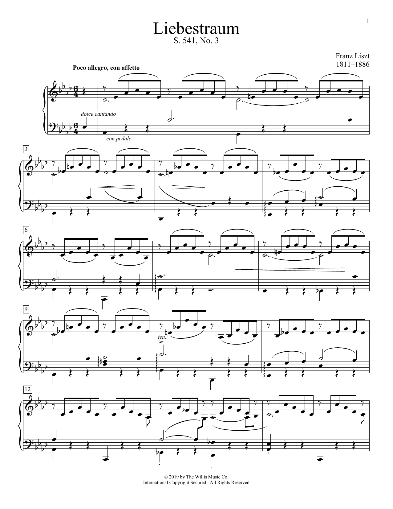 Download Franz Liszt Liebestraum No. 3 (Dream Of Love) Sheet Music
