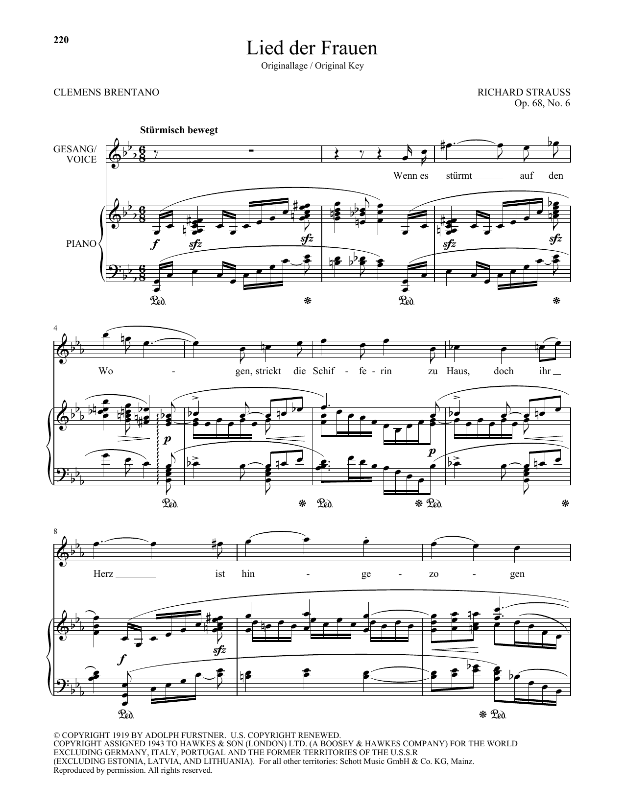 Download Richard Strauss Lied Der Frauen (High Voice) Sheet Music