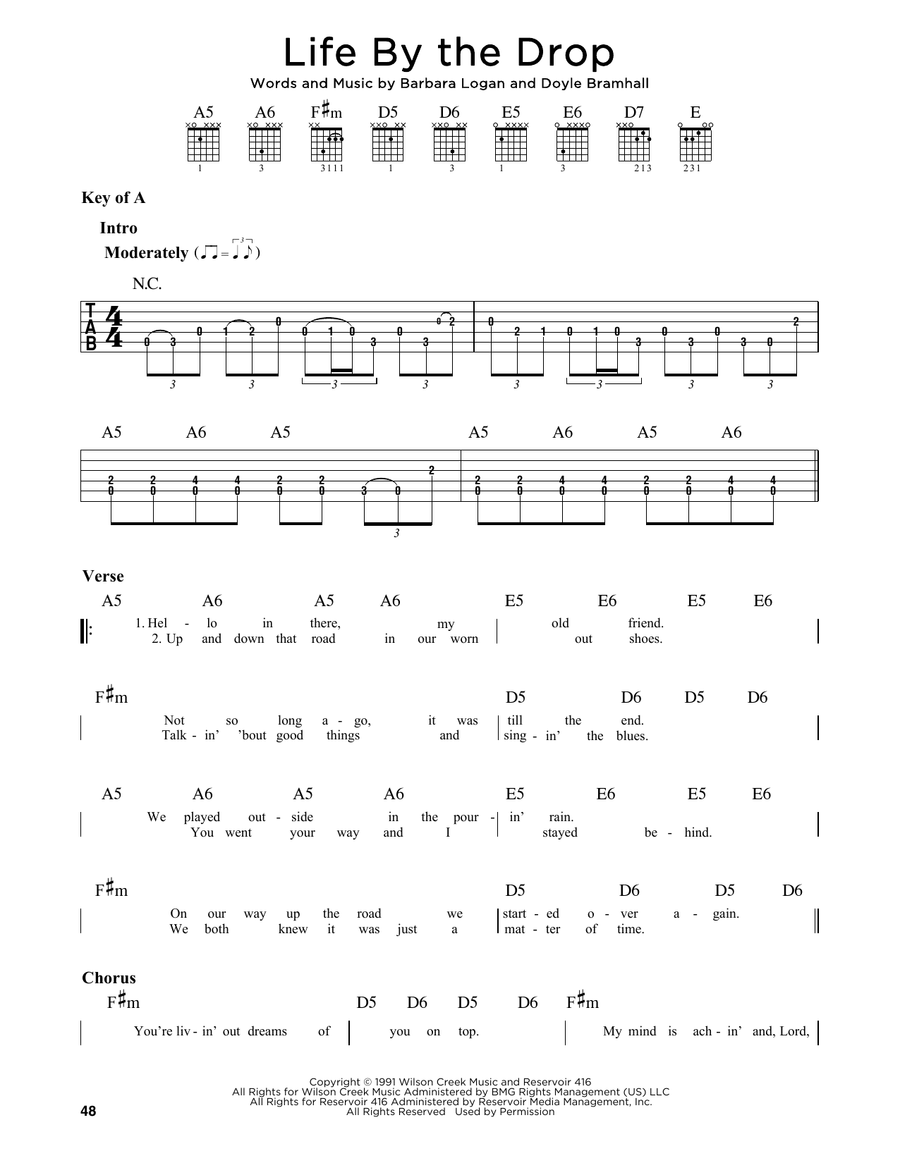 Download Various Life By The Drop Sheet Music