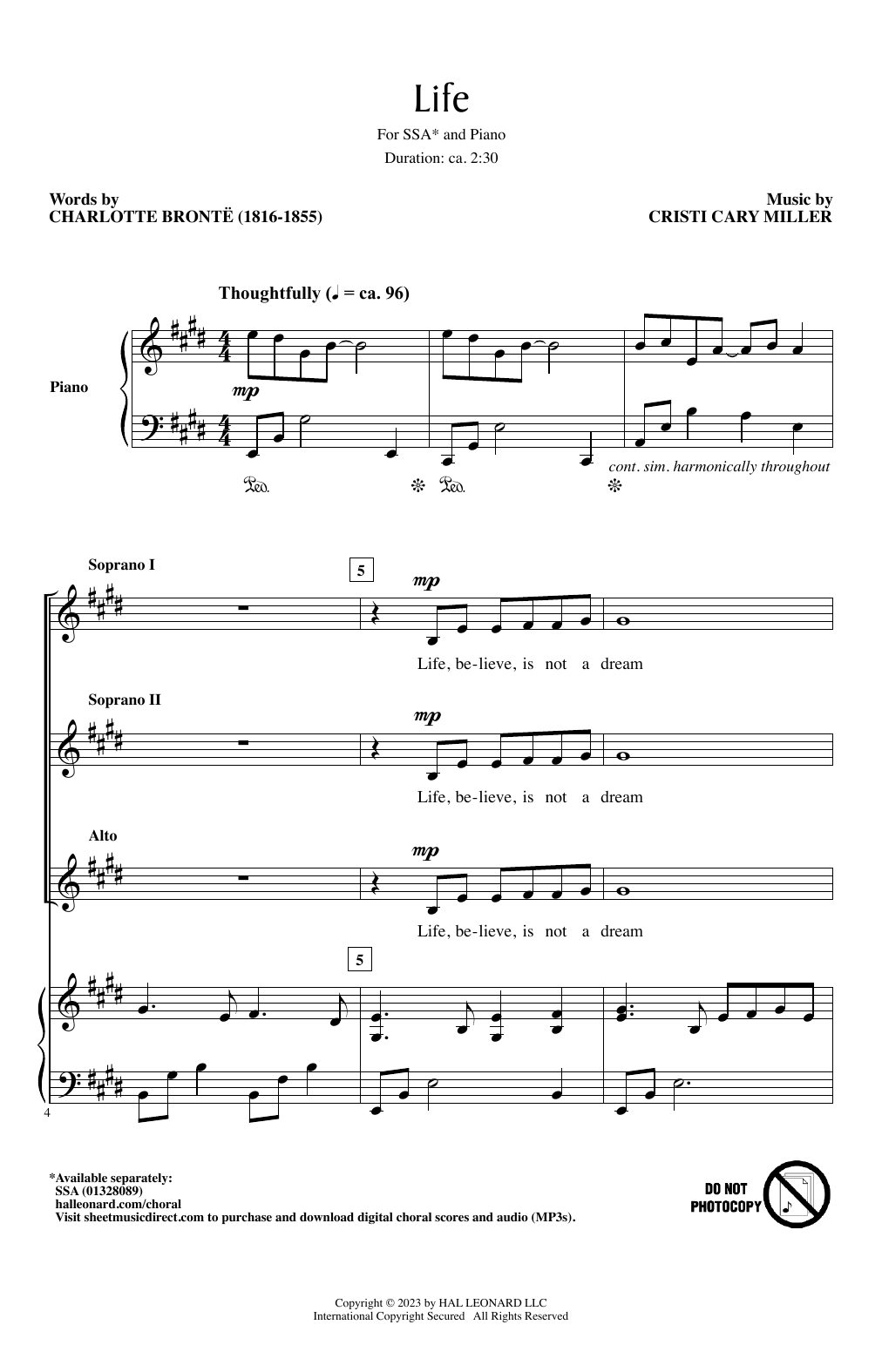 Cristi Cary Miller Life sheet music notes printable PDF score