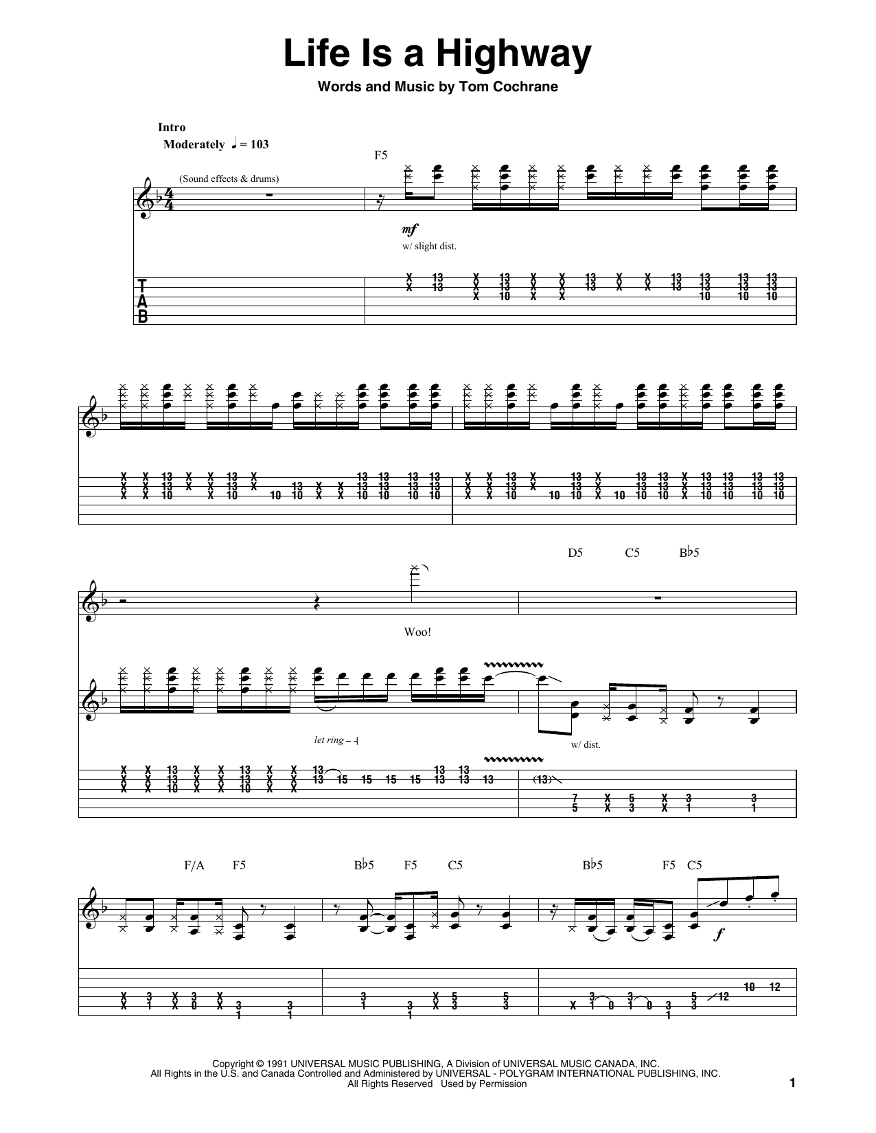 Download Rascal Flatts Life Is A Highway (from Cars) Sheet Music