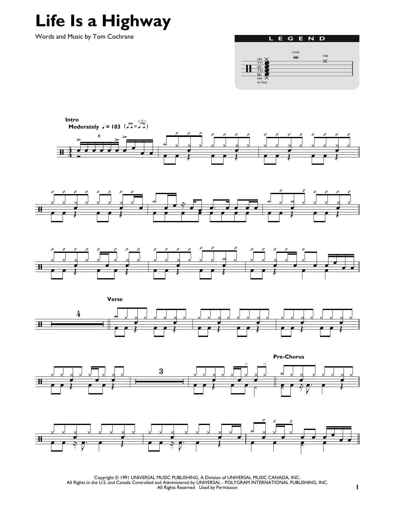 Download Rascal Flatts Life Is A Highway Sheet Music