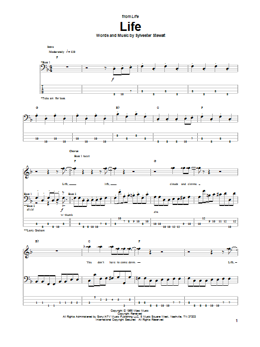 Download Sly & The Family Stone Life Sheet Music