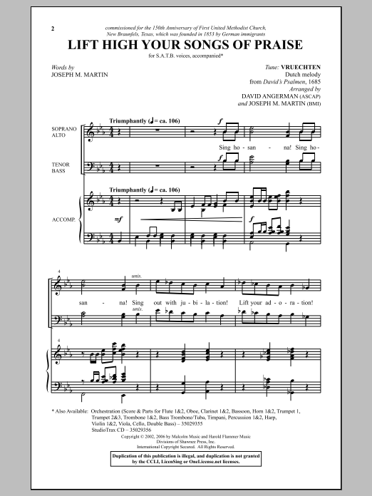Download Joseph M. Martin Lift High Your Songs Of Praise Sheet Music