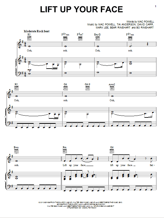 Download Third Day Lift Up Your Face Sheet Music