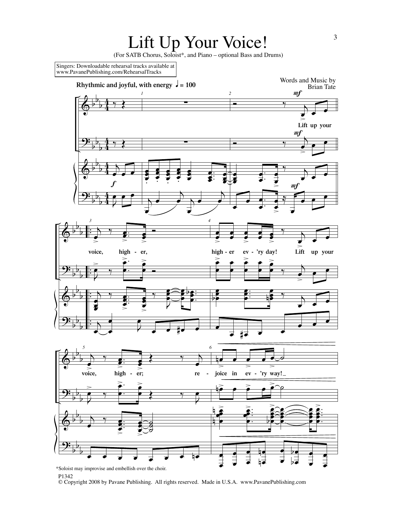 Download Brian Tate Lift Up Your Voice! Sheet Music