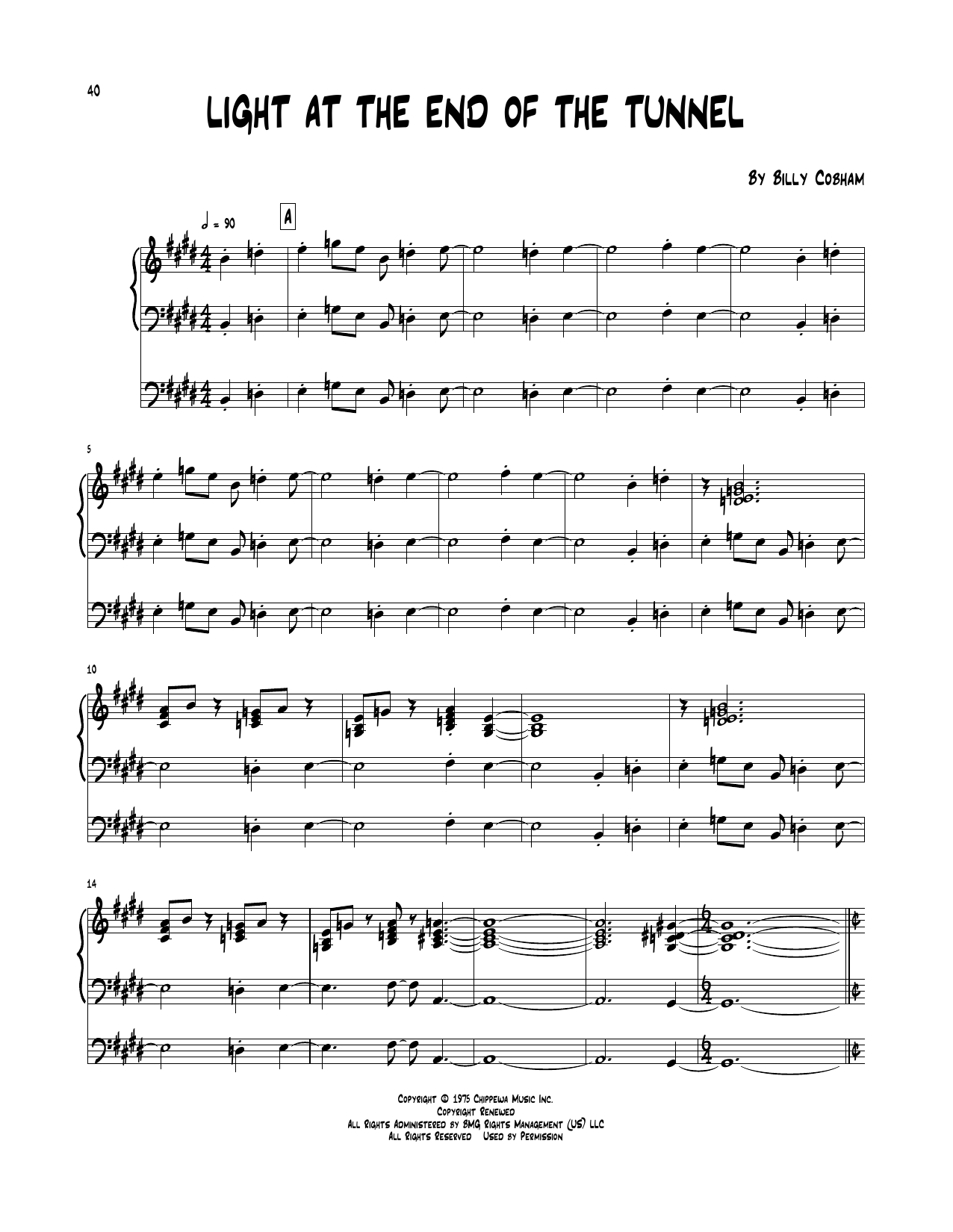 Download Billy Cobham Light At The End Of The Tunnel Sheet Music