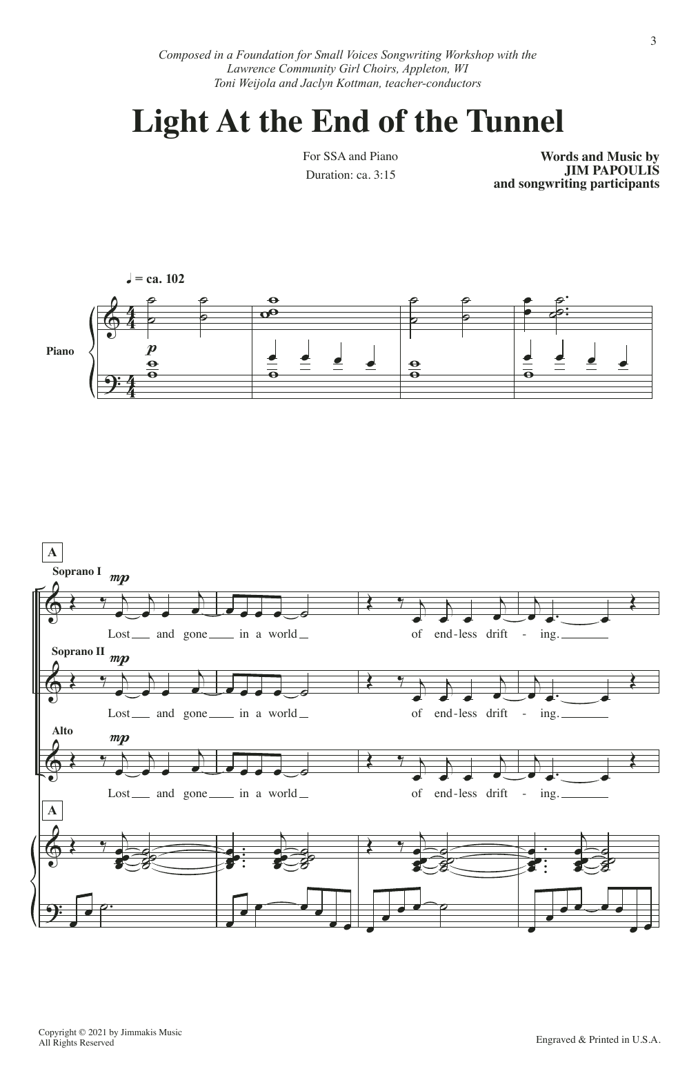 Download Jim Papoulis Light At The End Of The Tunnel Sheet Music