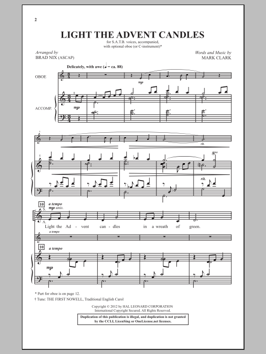 Download Brad Nix Light The Advent Candles Sheet Music