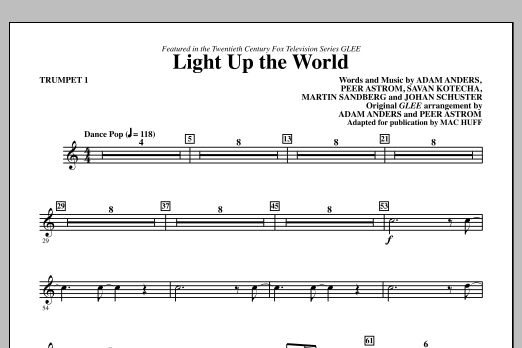 Download Mac Huff Light Up The World - Trumpet 1 Sheet Music