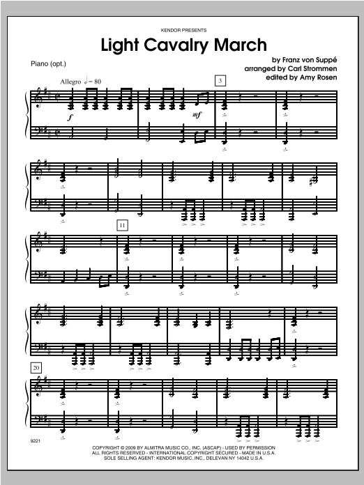 Download Strommen Light Cavalry March - Piano Sheet Music