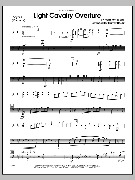 Download Houllif Light Cavalry Overture - Percussion 4 Sheet Music