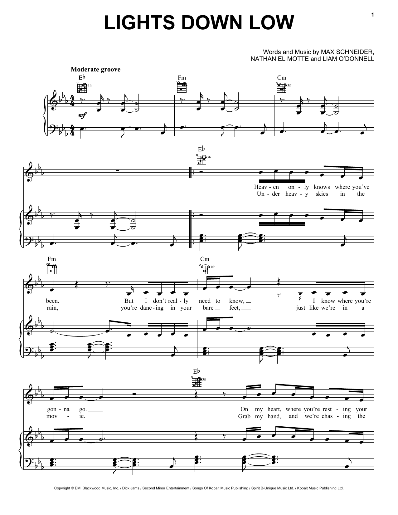 Download MAX Lights Down Low Sheet Music