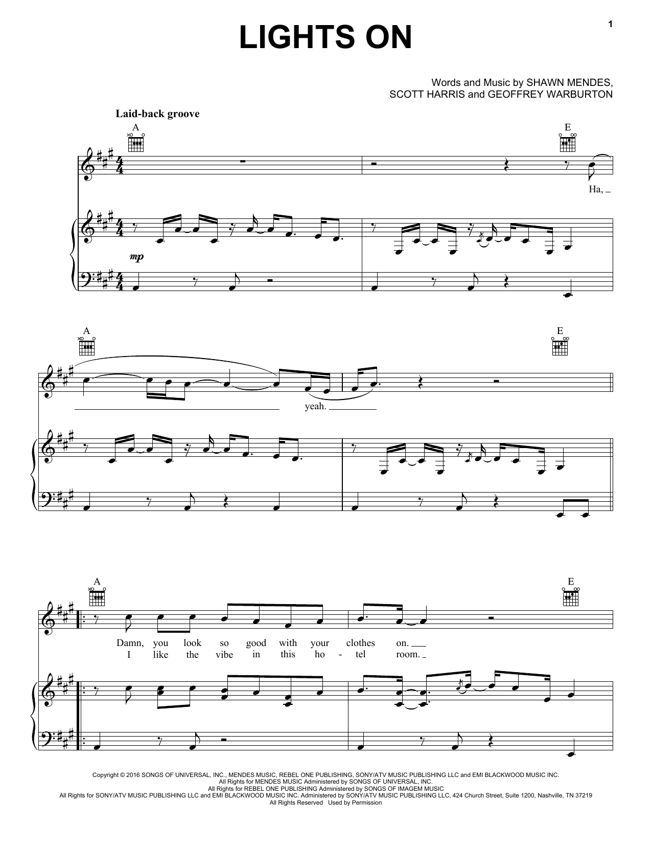 Download Shawn Mendes Lights On Sheet Music