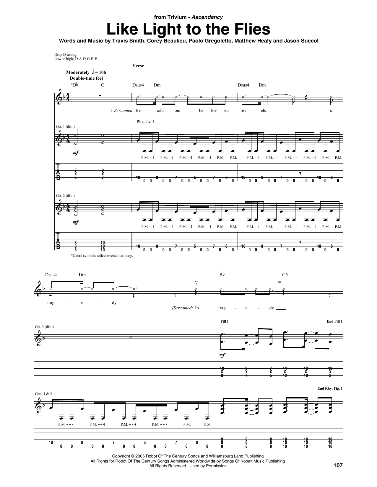 Download Trivium Like Light To The Flies Sheet Music