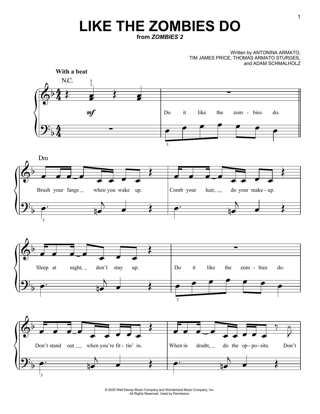 Download Zombies Cast Like The Zombies Do (from Disney's Zomb Sheet Music