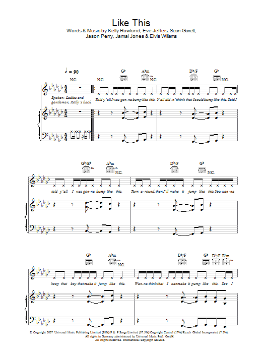 Download Kelly Rowland Like This Sheet Music