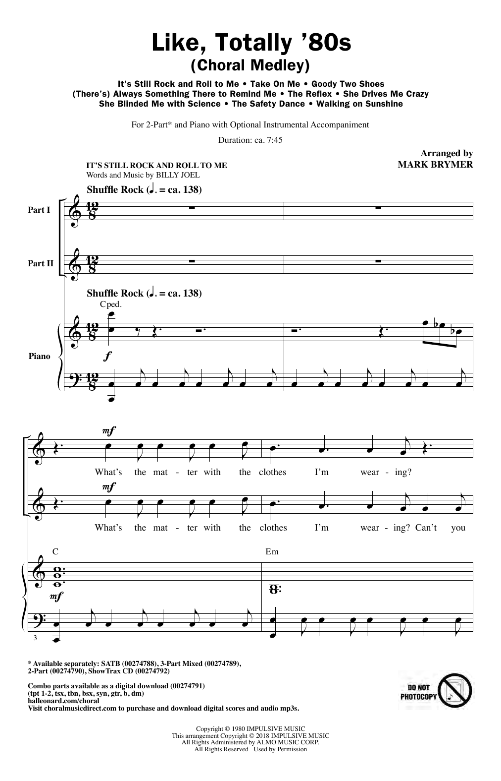 Download Various Like, Totally '80s (arr. Mark Brymer) Sheet Music