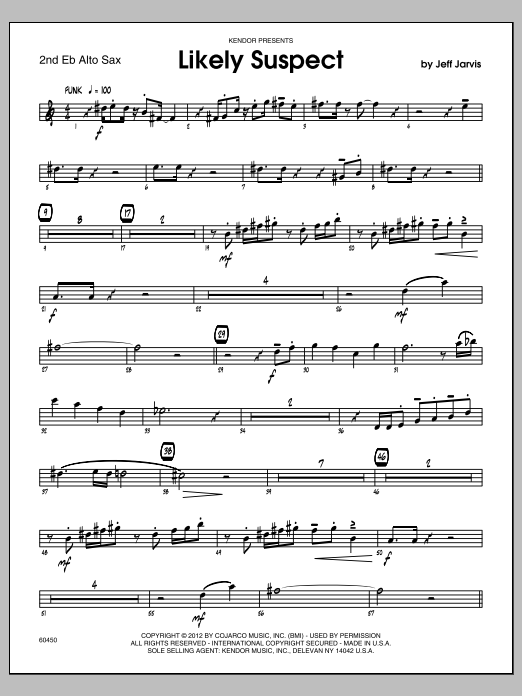 Download Jarvis Likely Suspect - Alto Sax 2 Sheet Music