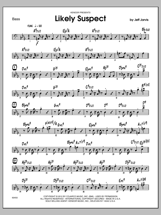 Download Jarvis Likely Suspect - Bass Sheet Music
