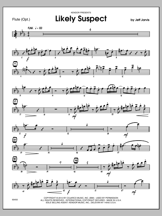 Download Jarvis Likely Suspect - Flute Sheet Music