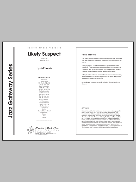 Download Jarvis Likely Suspect - Full Score Sheet Music