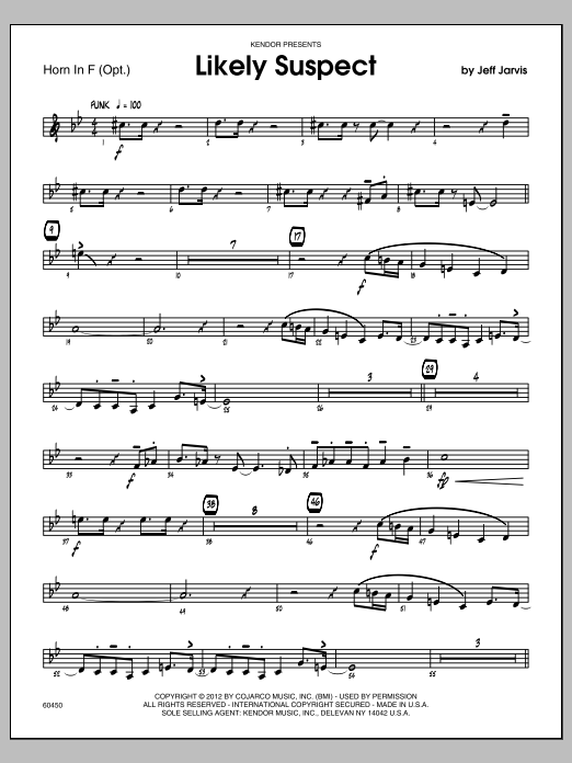 Download Jarvis Likely Suspect - Horn Sheet Music