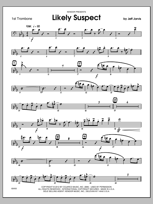 Download Jarvis Likely Suspect - Trombone 1 Sheet Music