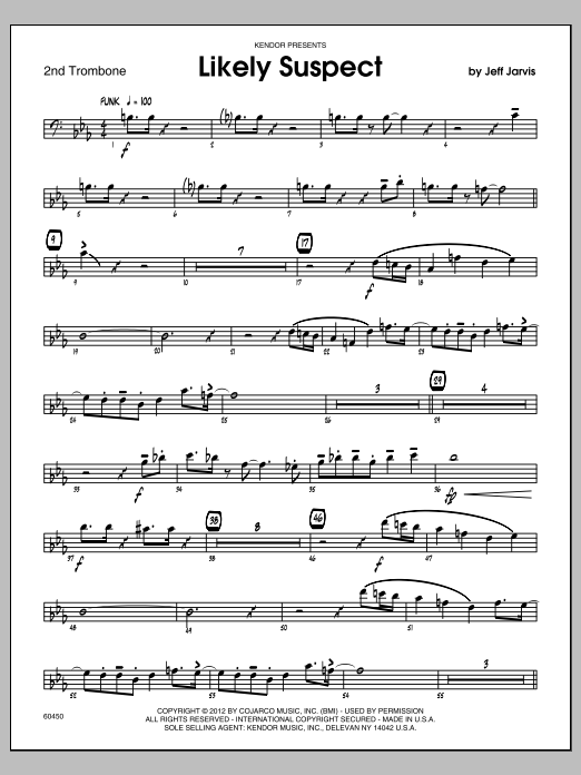 Download Jarvis Likely Suspect - Trombone 2 Sheet Music