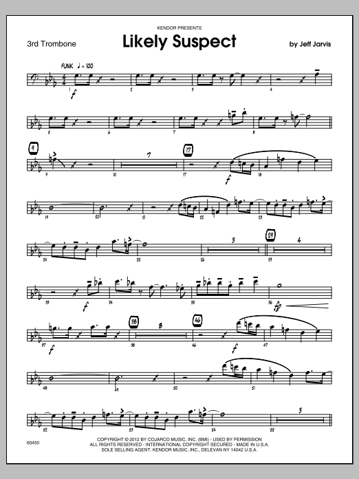 Download Jarvis Likely Suspect - Trombone 3 Sheet Music