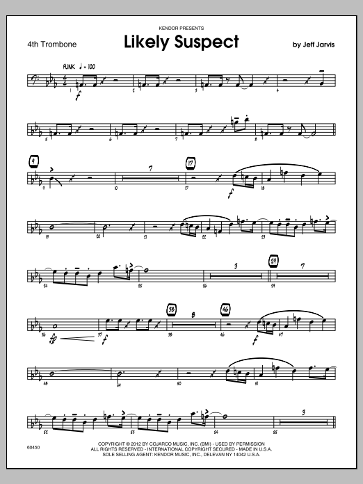 Download Jarvis Likely Suspect - Trombone 4 Sheet Music