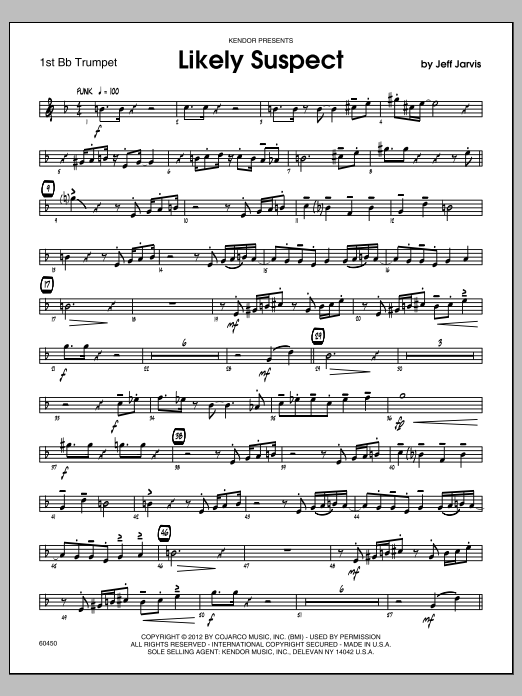 Download Jarvis Likely Suspect - Trumpet 1 Sheet Music