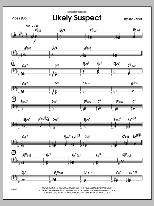 Download Jarvis Likely Suspect - Vibraphone Sheet Music