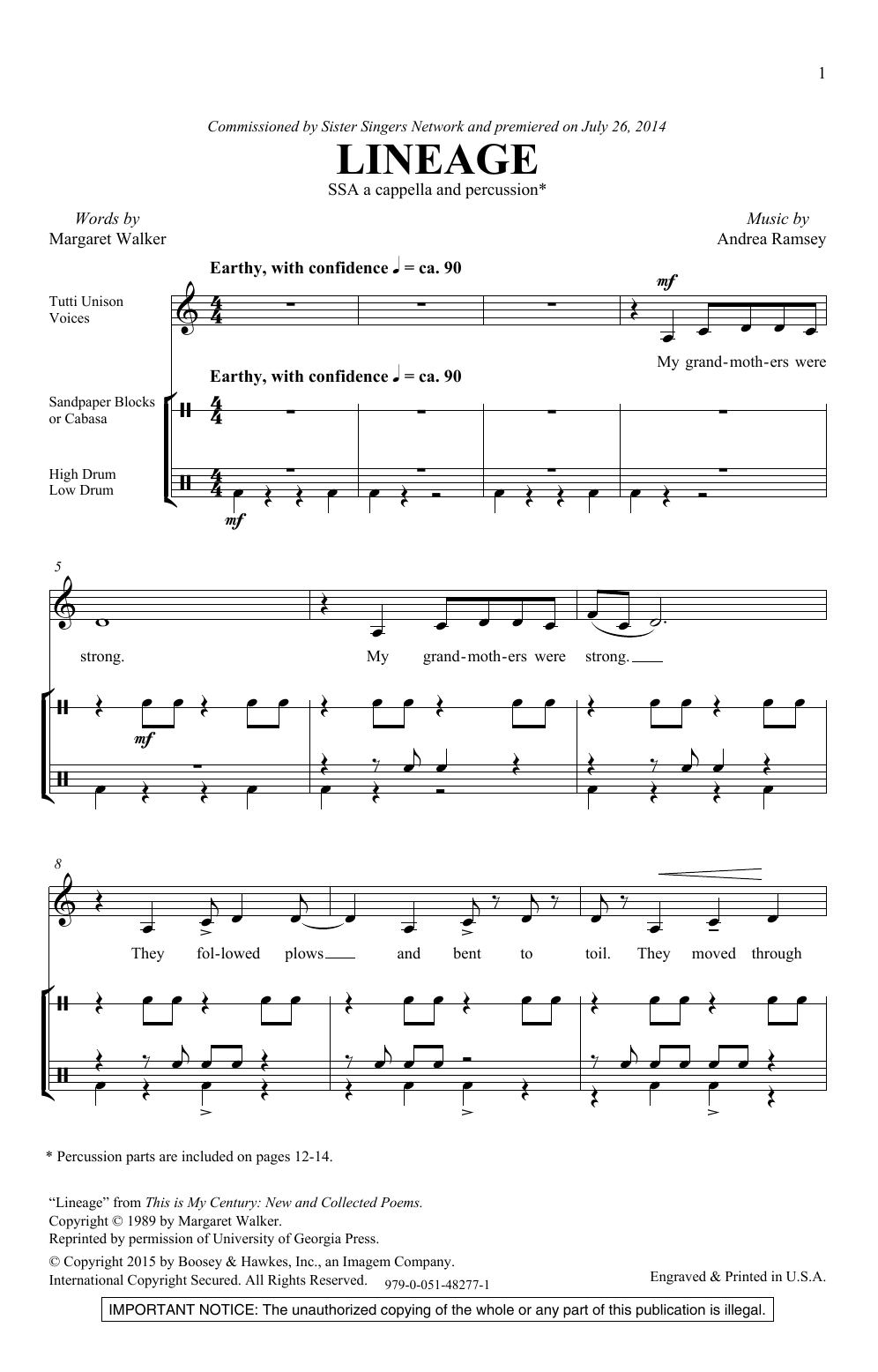 Download Andrea Ramsey Lineage Sheet Music